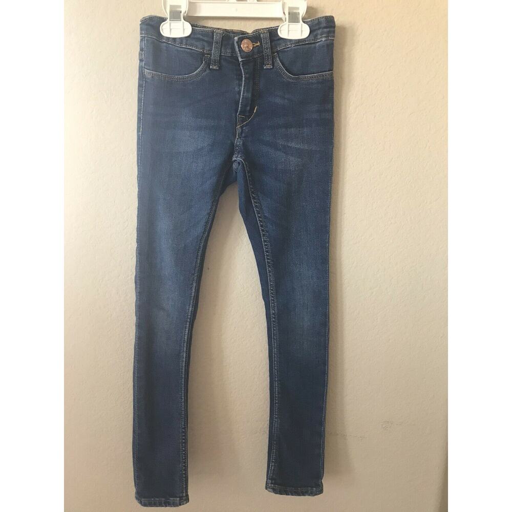H&M Blue Adjustable Waist Pockets Girls’ Slim Skinny Fit Jeans Size 6/7 Y